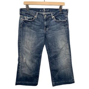 7 for All Mankind I Distressed Dojo Crop / Capris Jeans I 30 x 20.5”